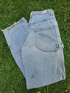 Vintage Grunge Western Levis Dry Goods High Rise Distressed 568 Carpenter Jeans
